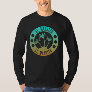 St. Maarten Ocean Aqua Blue Gradient Sint Martin T-Shirt