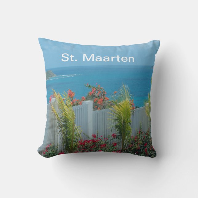 St. Maarten ocean view accent pillow (Front)