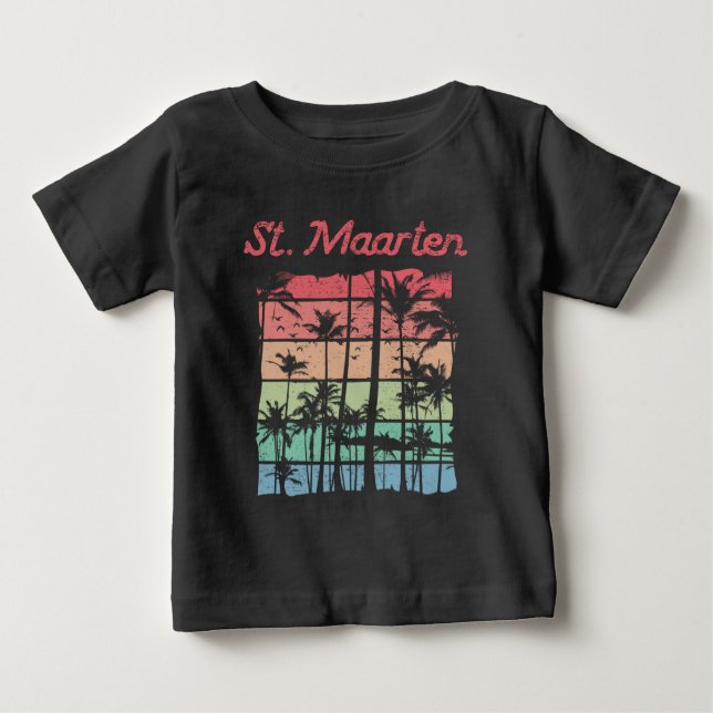 St. Maarten Rainbow Colours Sint Martin Baby T-Shirt (Front)
