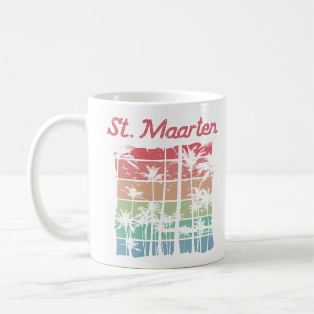 St. Maarten Rainbow Colours Sint Martin Coffee Mug (Left)