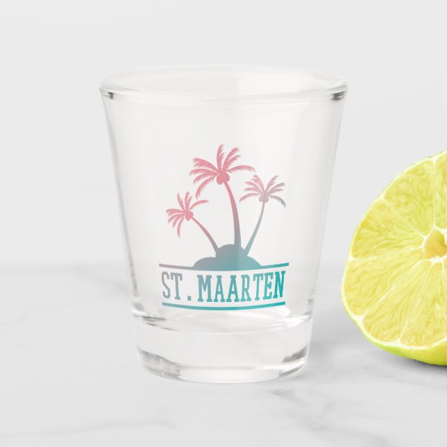 St. Maarten | Sint Martin Gradient Shot Glass (Front)