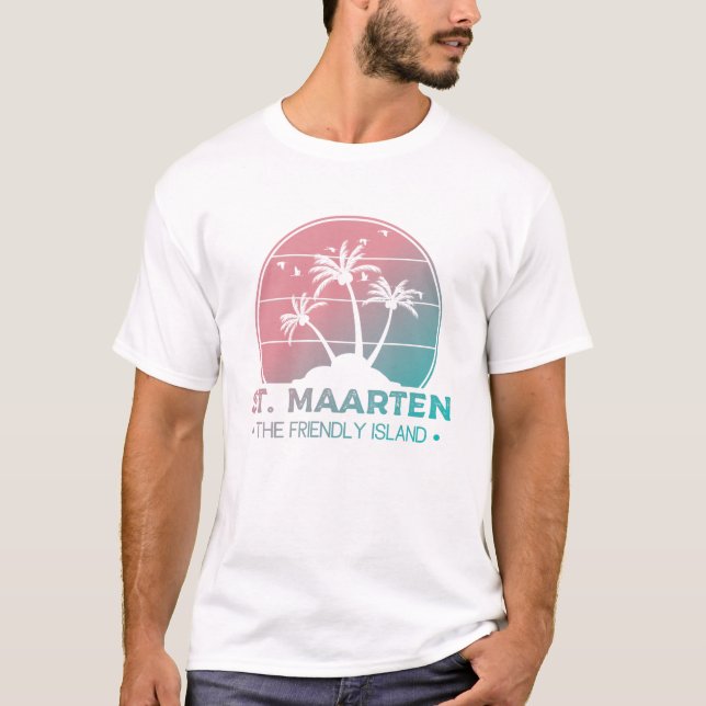 St. Maarten | Sint Martin Retro Gradient  T-Shirt (Front)