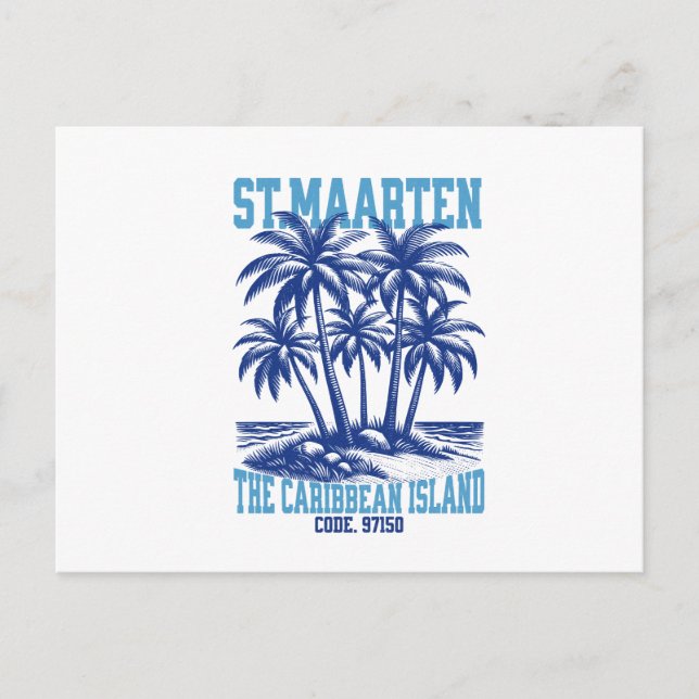 St. Maarten, Tropical Caribbean Island Postcard (Front)