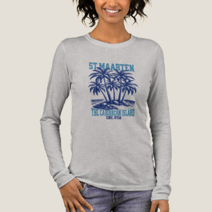 St. Maarten, Tropical Caribbean Island Tri-Blend Shirt