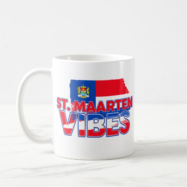 St. Maarten vibes Caribbean island flag mug (Left)