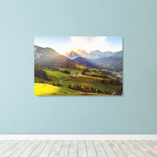 St Maddalena Saint Magdalena Val di Funes sunrise Canvas Print