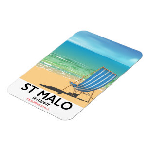 St Malo, Britanny Beach poster Magnet