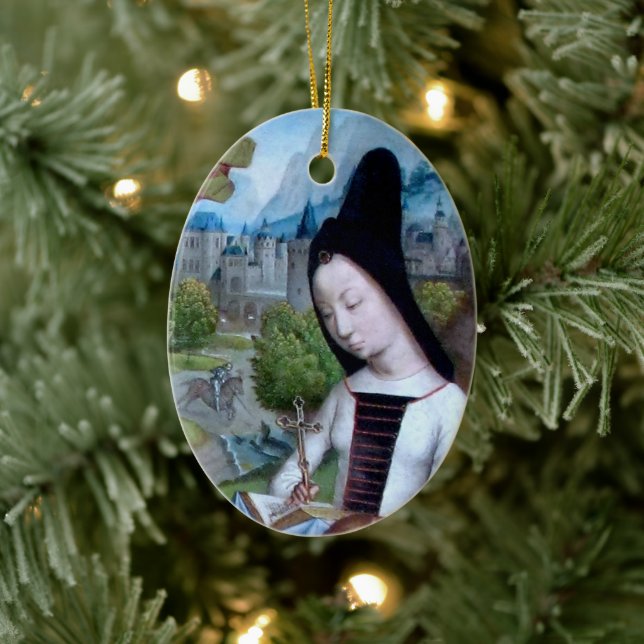 St. Margaret of Antioch (detail; M 070) Ceramic Tree Decoration (Tree)