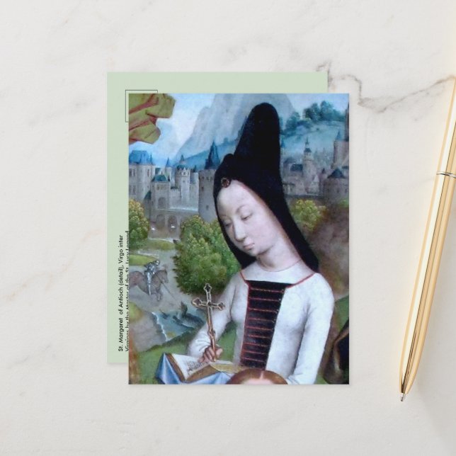 St. Margaret of Antioch (detail; M 070) Postcard (Front/Back In Situ)