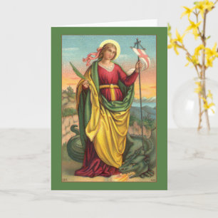 St. Margaret with Dragon and Resurrection Banner Card