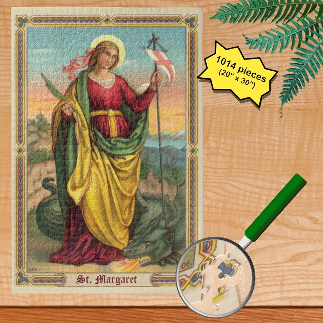 St. Margaret with Dragon and Resurrection Banner Jigsaw Puzzle (Creator Uploaded)