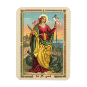St. Margaret with Dragon and Resurrection Banner Magnet