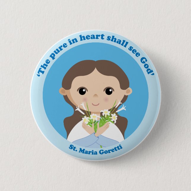 St. Maria Goretti 6 Cm Round Badge (Front)