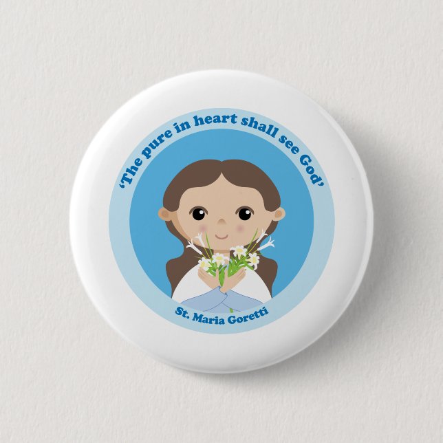 St. Maria Goretti 6 Cm Round Badge (Front)