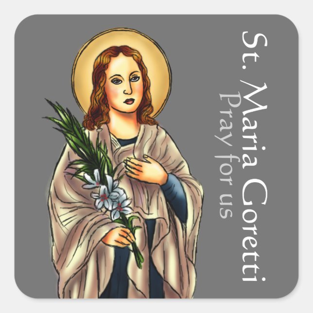 St. Maria Goretti Square Sticker (Front)