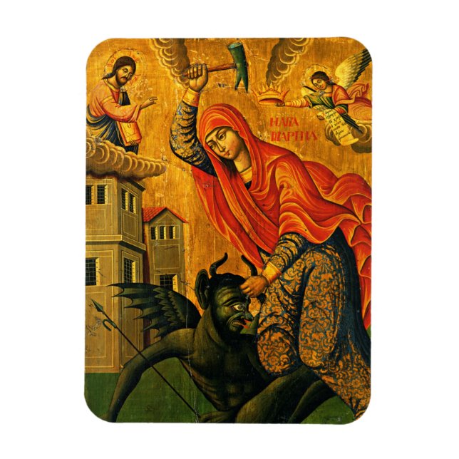 St. Marina (Margaret) icon magnet (Vertical)