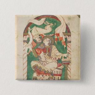 St. Mark, from a gospel from Corbie Abbey 15 Cm Square Badge