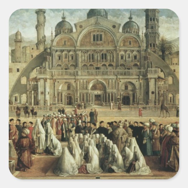 St. Mark Preaching in Alexandria, Egypt, 1504-07 Square Sticker (Front)