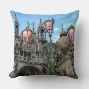 St. Marks and Lamp, Venice, Italy Cushion