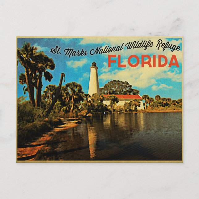 St. Marks Lighthouse Florida Postcard (Front)