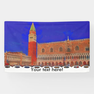 St Mark's Square Piazzetta painting Banner