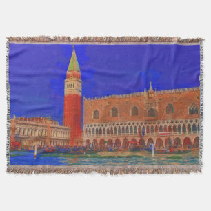 St Mark's Square Piazzetta painting Throw Blanket