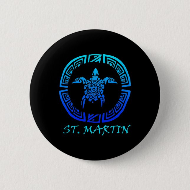 St. Martin  6 Cm Round Badge (Front)