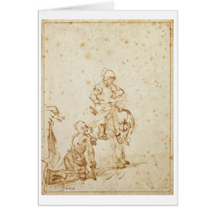 St. Martin and the Beggar (pen & ink on paper)