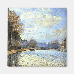 St Martin Canal Alfred Sisley Magnet