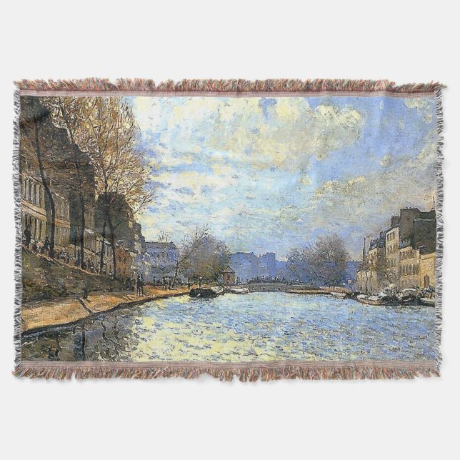 St Martin Canal Alfred Sisley  Throw Blanket (Front)