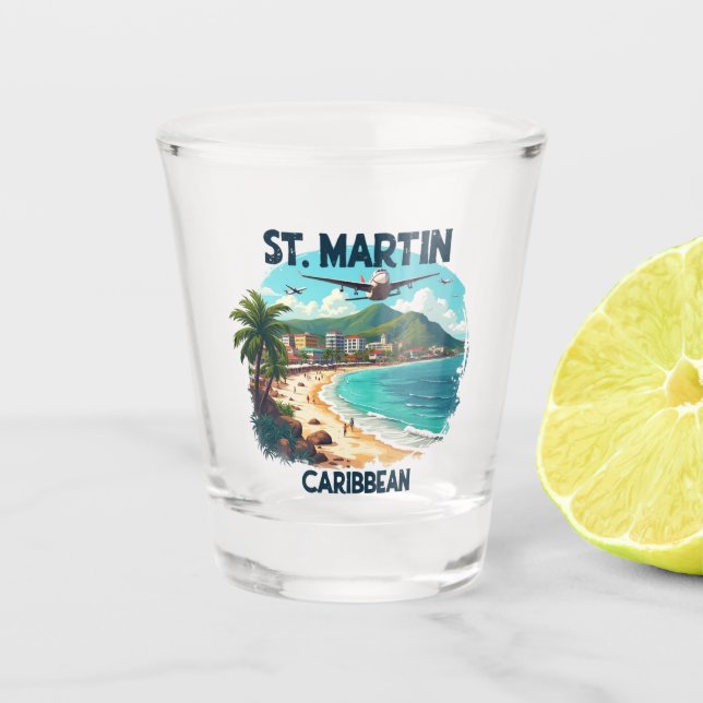 ST. MARTIN CARAIBES SHOT GLASS (Front)