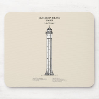 St. Martin Island Lighthouse - Michigan - SBD Mouse Pad