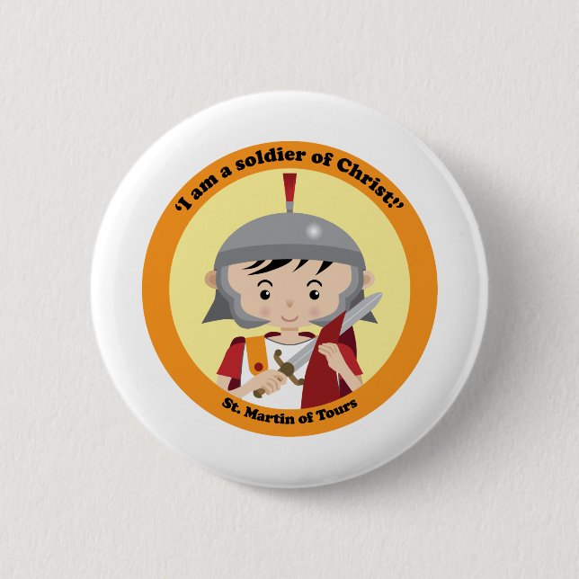 St. Martin of Tours 6 Cm Round Badge (Front)