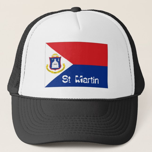 St Martin sint maarten flag souvenir hat (Front)