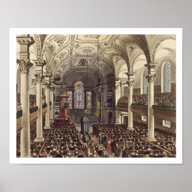 St Martins in the Fields, from 'Ackermann's Microc Poster (Front)