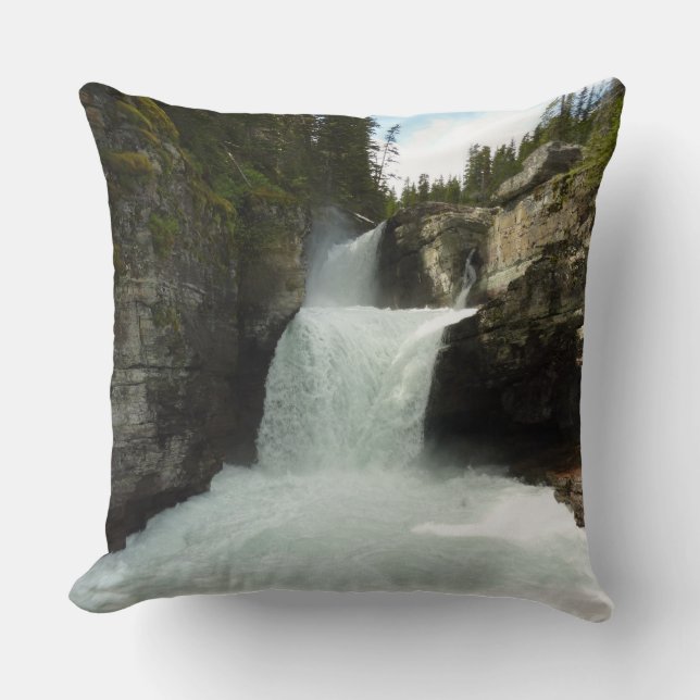 St. Mary Falls I at Glacier National Park Cushion (Front)