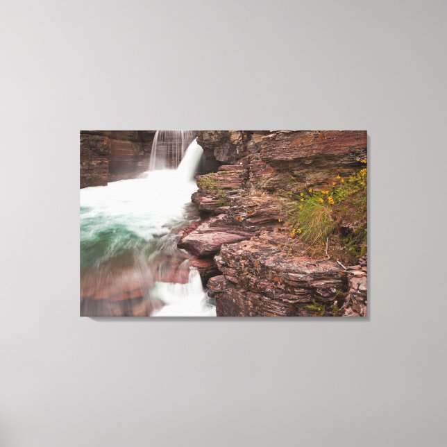 St Mary Falls in Glacier National Park in Canvas Print (Front)