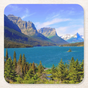 St. Mary Lake,  Glacier National Park,  Montana Square Paper Coaster