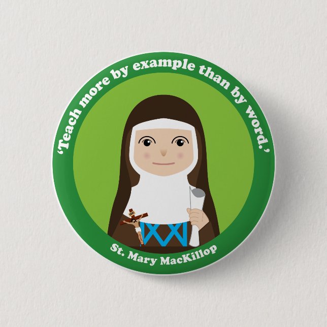 St. Mary MacKillop 6 Cm Round Badge (Front)