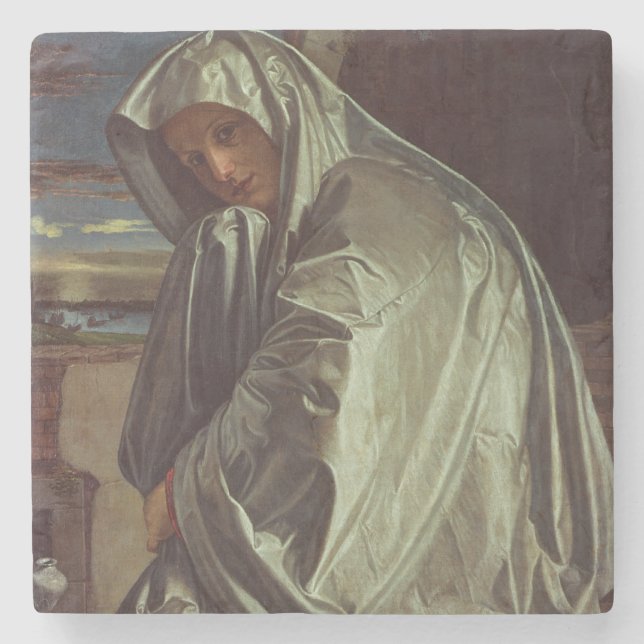 St. Mary Magdalene Approaching the Sepulchre Stone Coaster (Front)