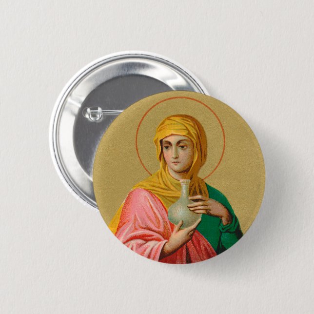 St. Mary Magdalene as a Myrrhbearer (Det.; ORX 01) 6 Cm Round Badge (Front & Back)