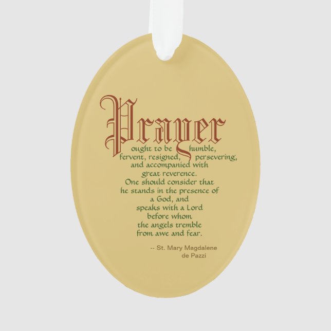 St. Mary Magdalene de Pazzi (JM 45) Oval Acrylic Ornament (Back)