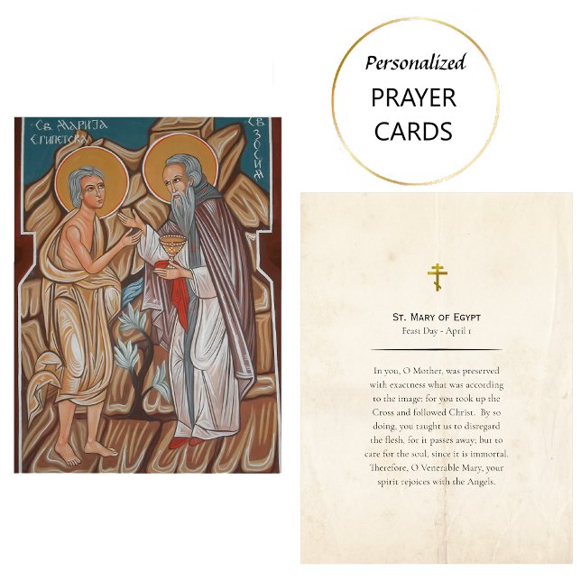 St. Mary of Egypt Orthodox Christian Prayer Card   (Creator Uploaded)