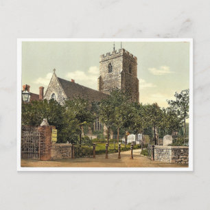 St. Mary's Church, Folkestone, England rare Photoc Postcard