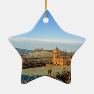 St Mary's Crosthwaite Holiday Card Poster Photo Bl Ceramic Tree Decoration