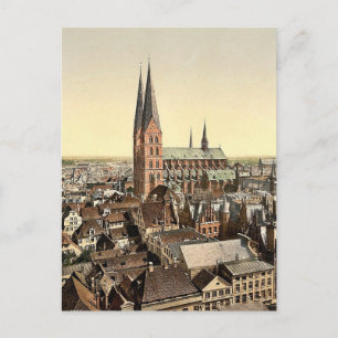 St. Mary's, from St. Peter's Clock Tower, Lubeck, Postcard