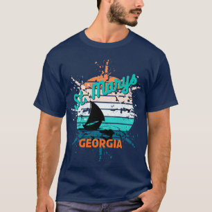 St Marys Georgia Retro Vintage Exploding Sunset TS T-Shirt