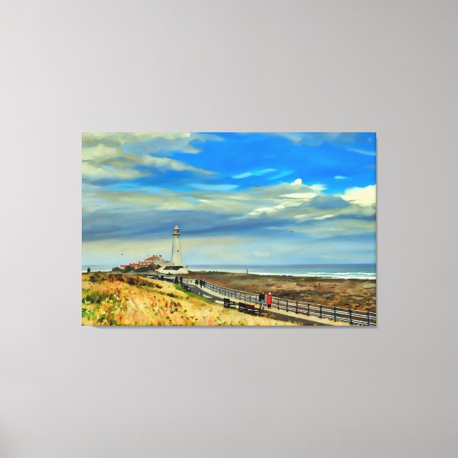 St Mary's Lighthouse, Whitley Bay Canvas Print (Front)