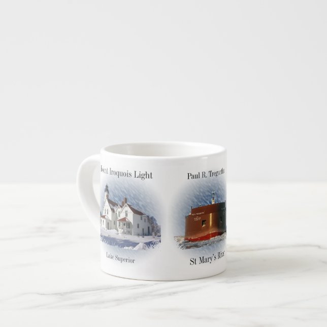 St. Marys River Lighthouses & Boat espresso mug (Front Left)