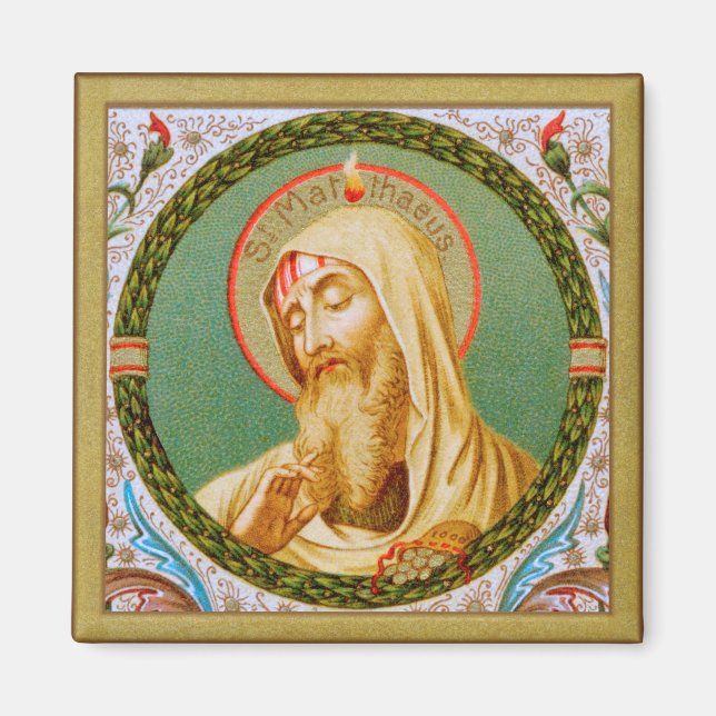 St. Matthew the Apostle (JMAS 08) Square Magnet (Front)